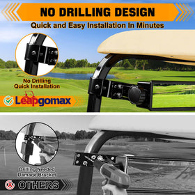 LEAPGOMAX 4-panel rear panorama view behind golf cart