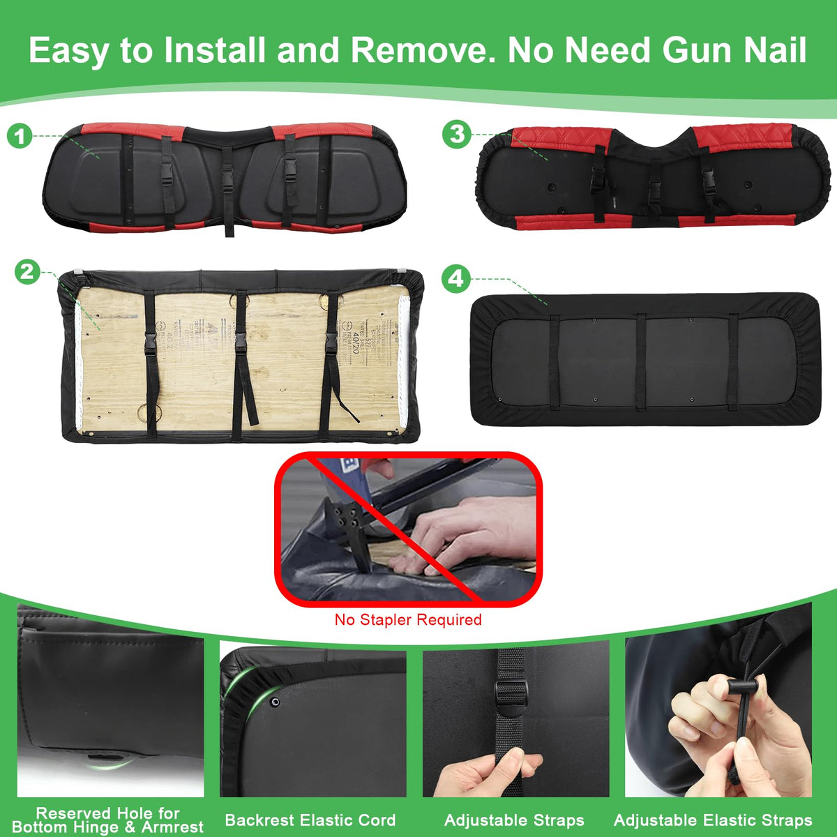 LEAPGOMAX PVC leather finish, wipes clean after sunny rounds