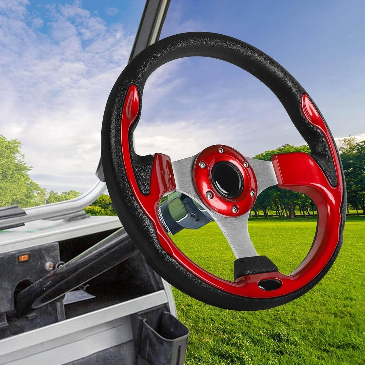 LEAPGOMAX racing-style spokes enhance cockpit look and feel
