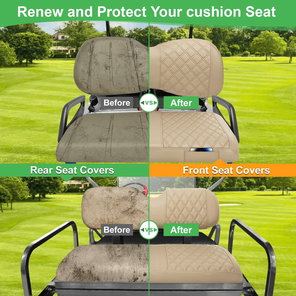 LEAPGOMAX rear backrest cover protects seats from wear on rough courses