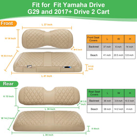 LEAPGOMAX rear cushion cover fits Yamaha Drive G29 for year-round use