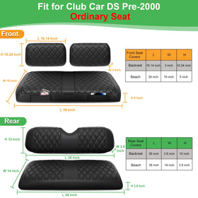 LEAPGOMAX rear cushion seat cover protecting rear seating in Club Car DS