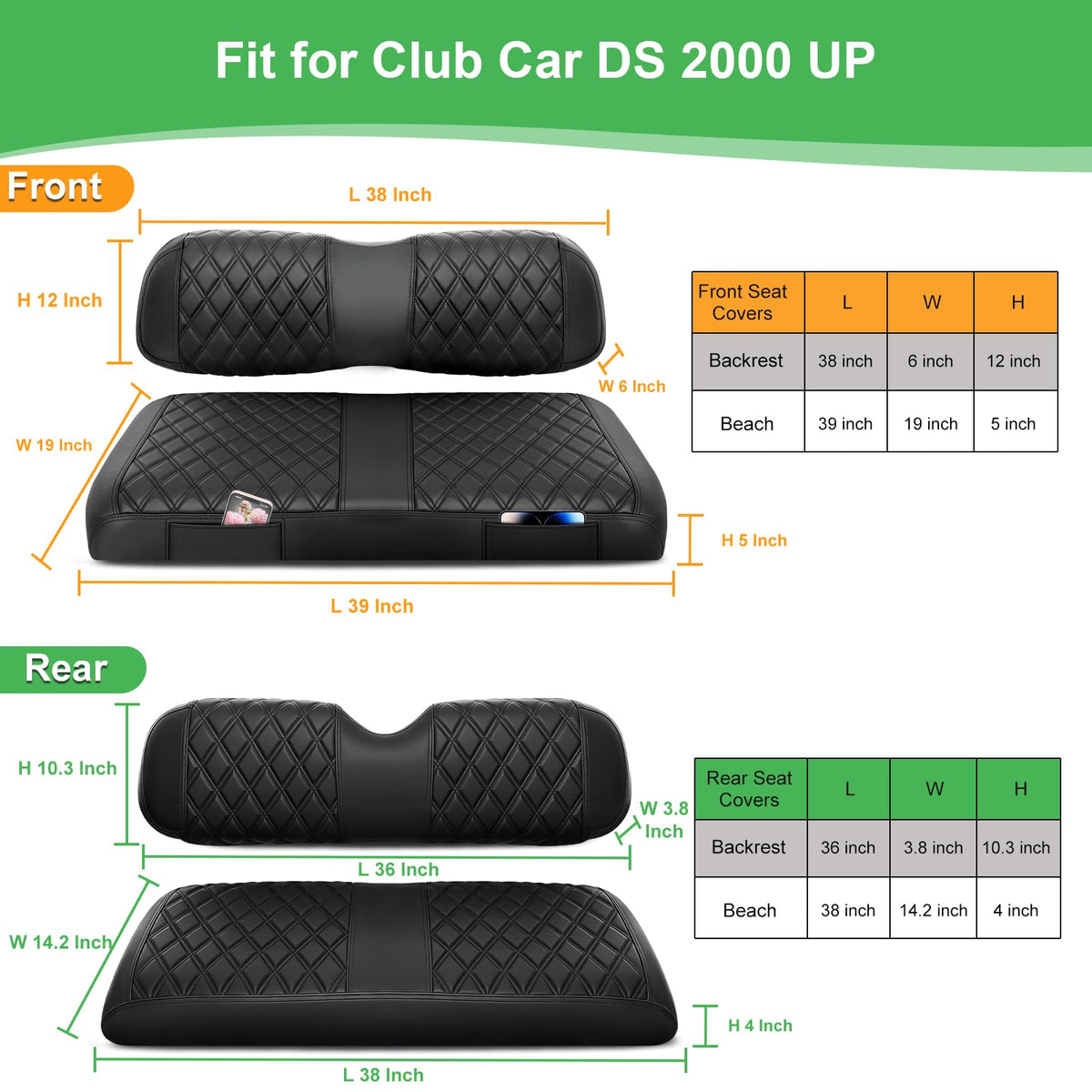 LEAPGOMAX rear cushion cover keeps the rear seat fresh