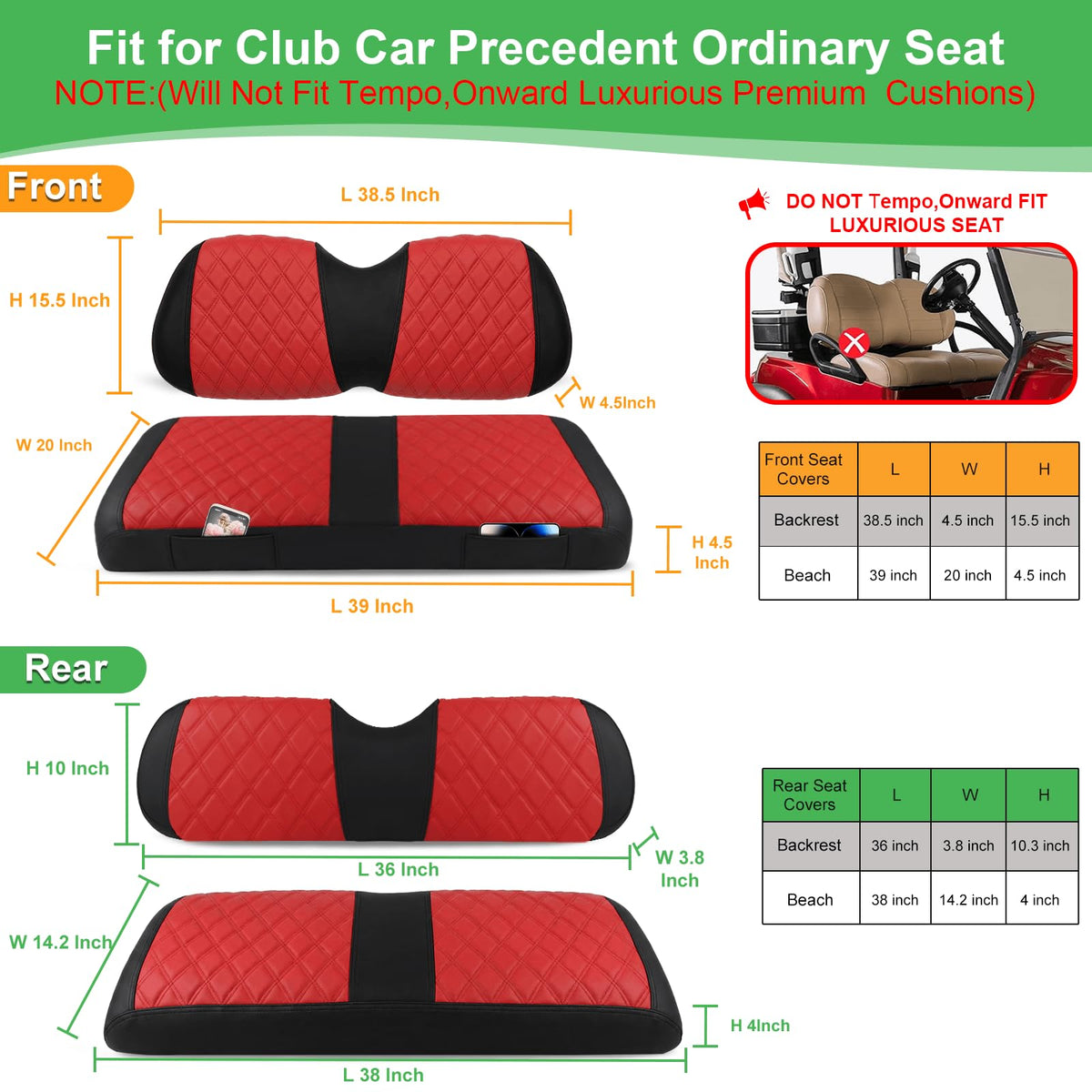 LEAPGOMAX rear seat cushion protects against wear during family outings.