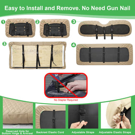 LEAPGOMAX scratch-resistant vinyl cleans easily for busy golf carts