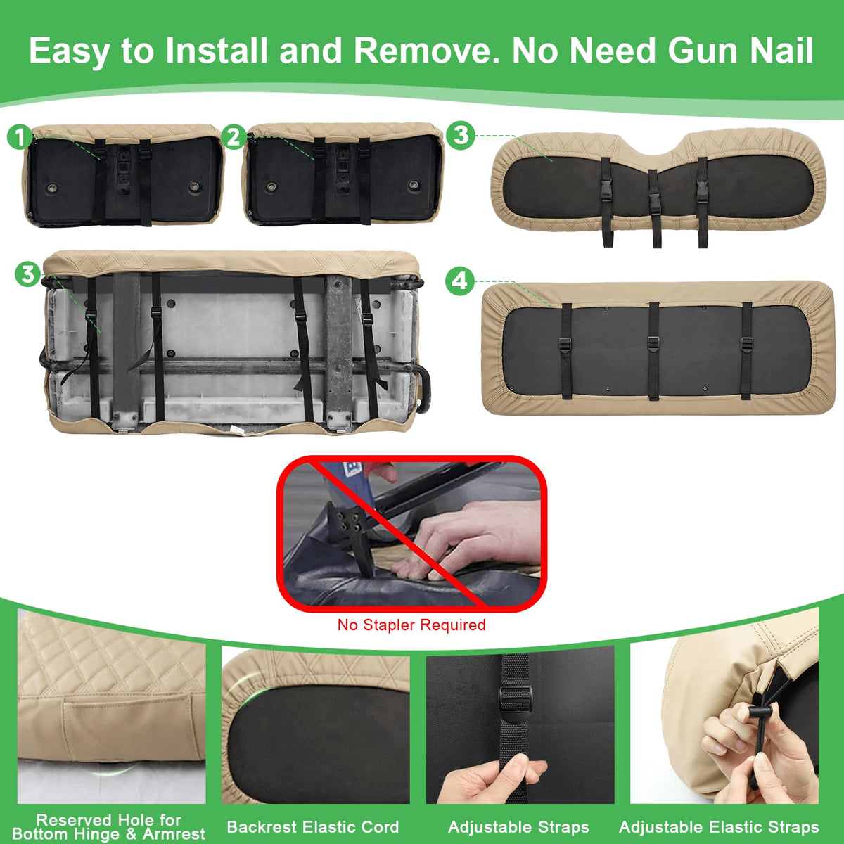 LEAPGOMAX built-in pockets and towel for quick on-cart organization.