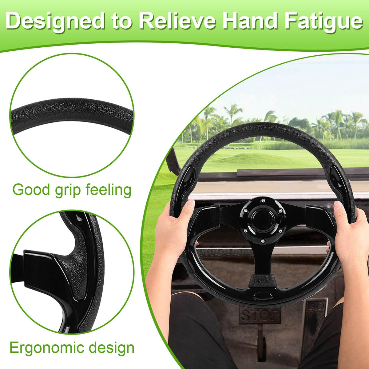 LEAPGOMAX ergonomic design provides a natural grip for relaxed steering