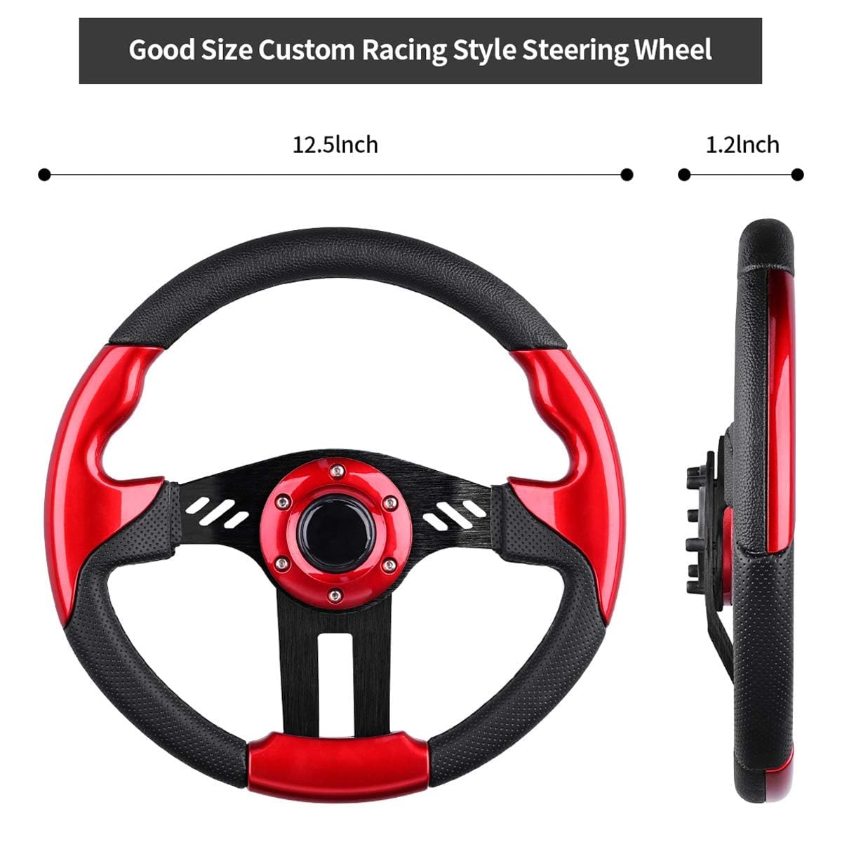 LEAPGOMAX ergonomic-design wheel improves grip and control on popular golf carts.