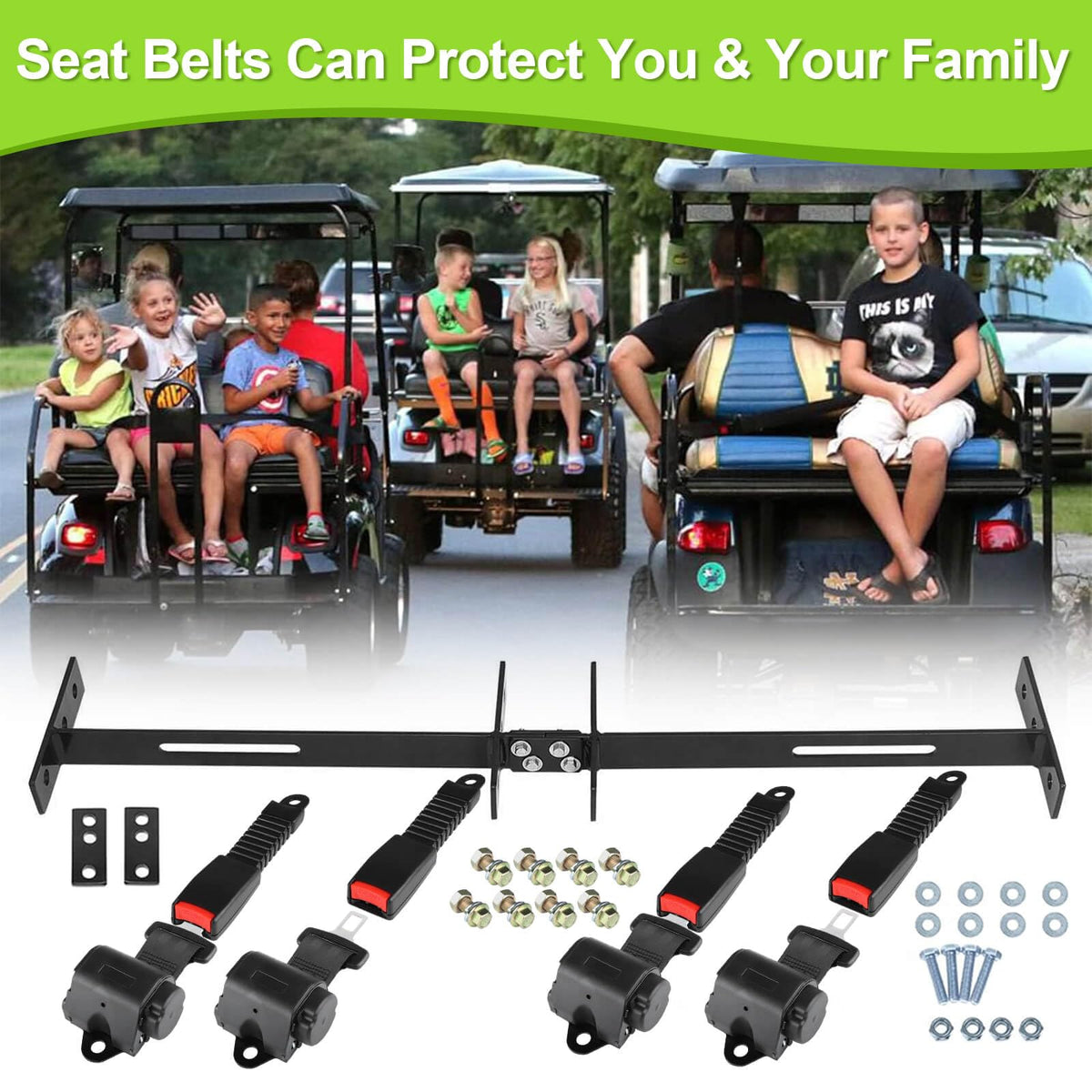 Four retractable belts completing a four-passenger system by LEAPGOMAX