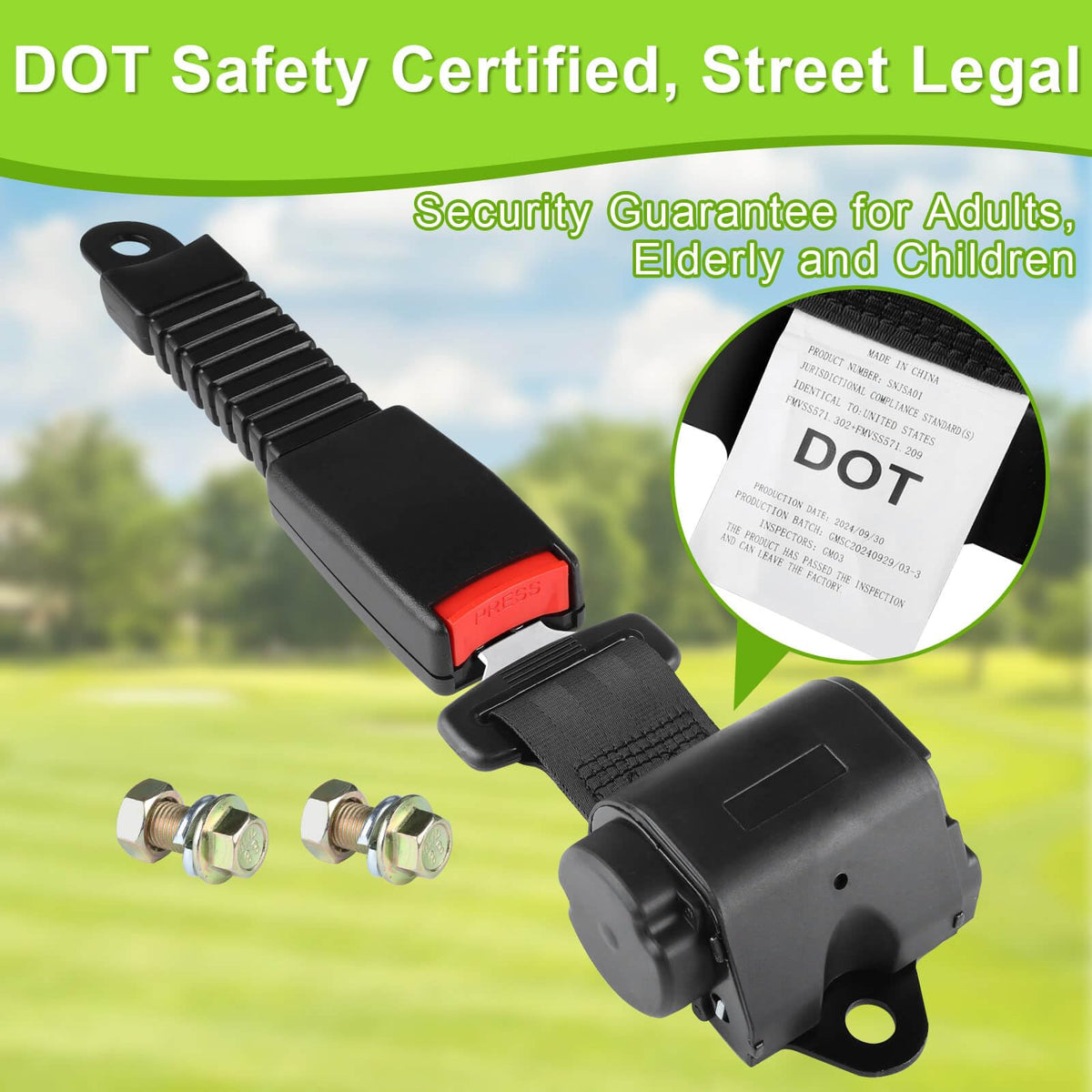 LEAPGOMAX universal-fit EZGO RXV seatbelt for safer rides