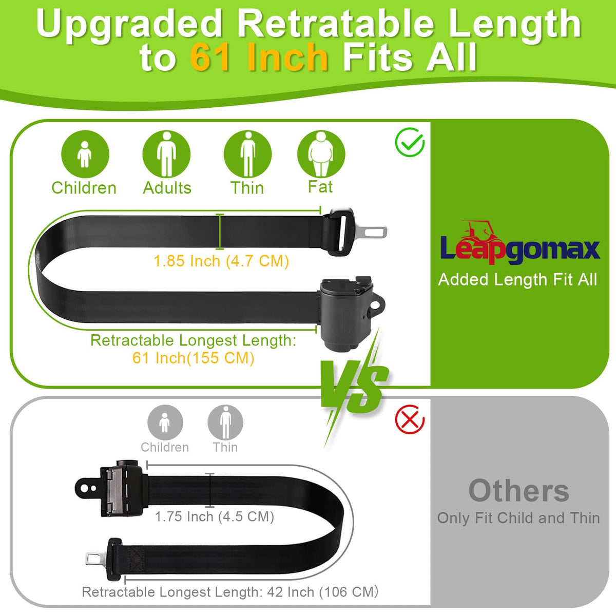 LEAPGOMAX universal-fit Yamaha Drive seatbelt enhances passenger safety
