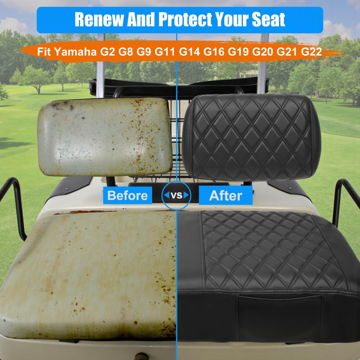 LEAPGOMAX Yamaha front backrest cover adds premium look and protection.