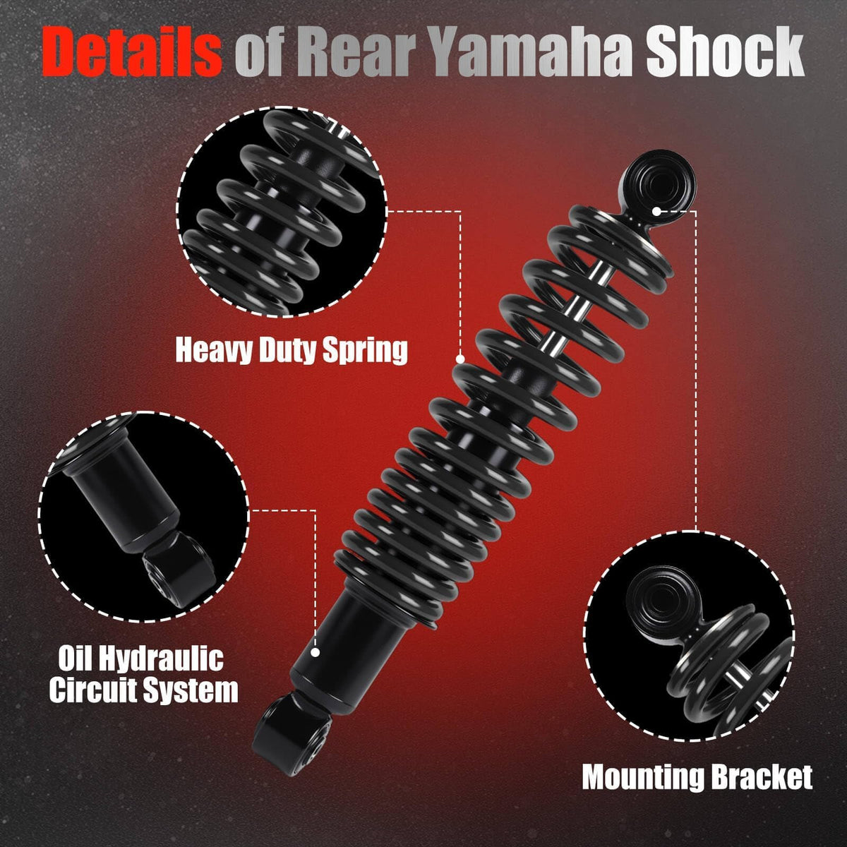 LEAPGOMAX Yamaha G16 rear shock with chrome-plated rod durability