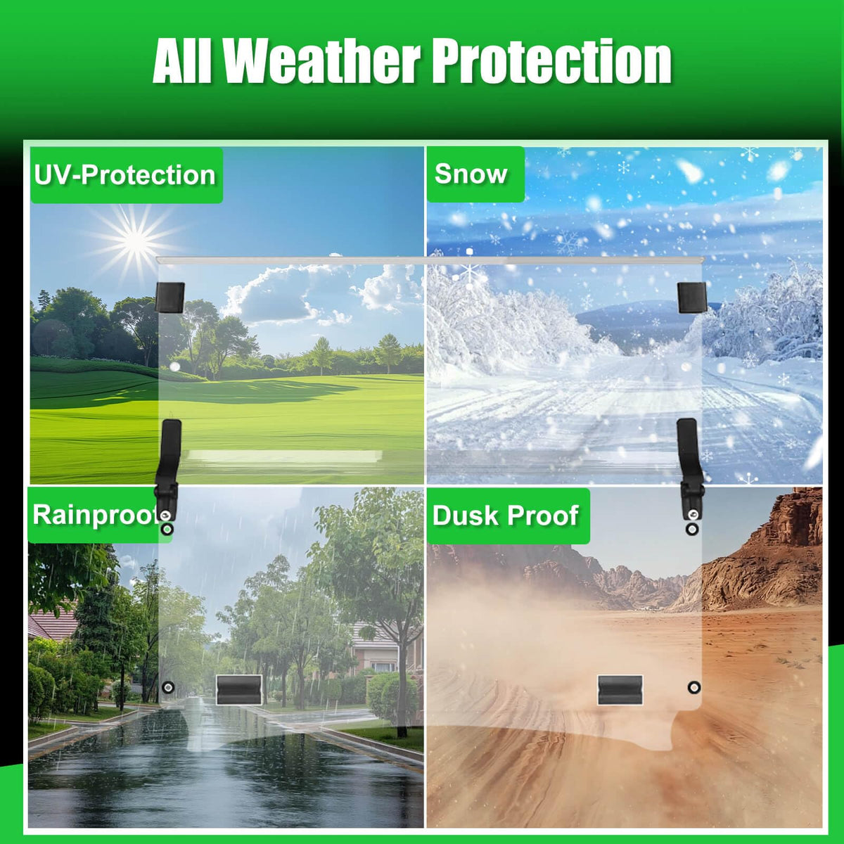 LEAPGOMAX Yamaha G29 windshield year-round use offers versatile half or full configurations.