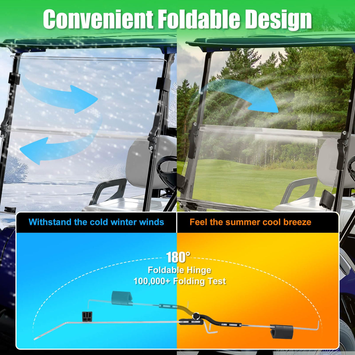 LEAPGOMAX Yamaha G29 windshield easy installation with no drilling required.