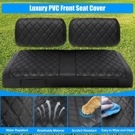 LEAPGOMAX easy-install seat cover with straps fits Yamaha G-series carts.