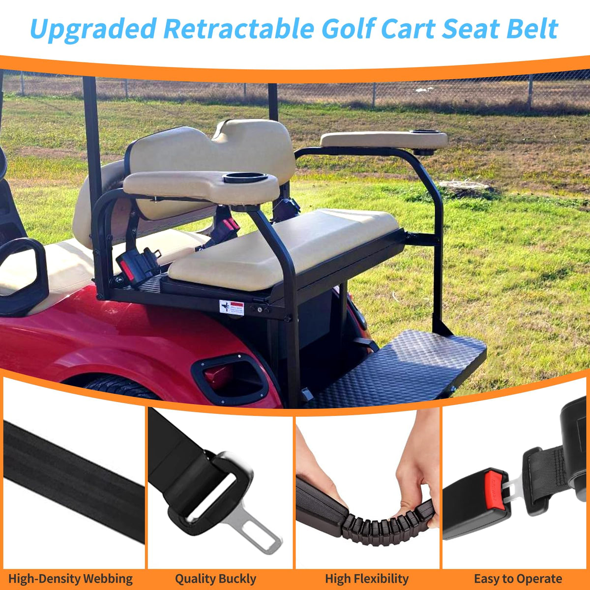 LEAPXGOLF dot-safety-certified-seatbelt demonstrates street-legal confidence for your cart