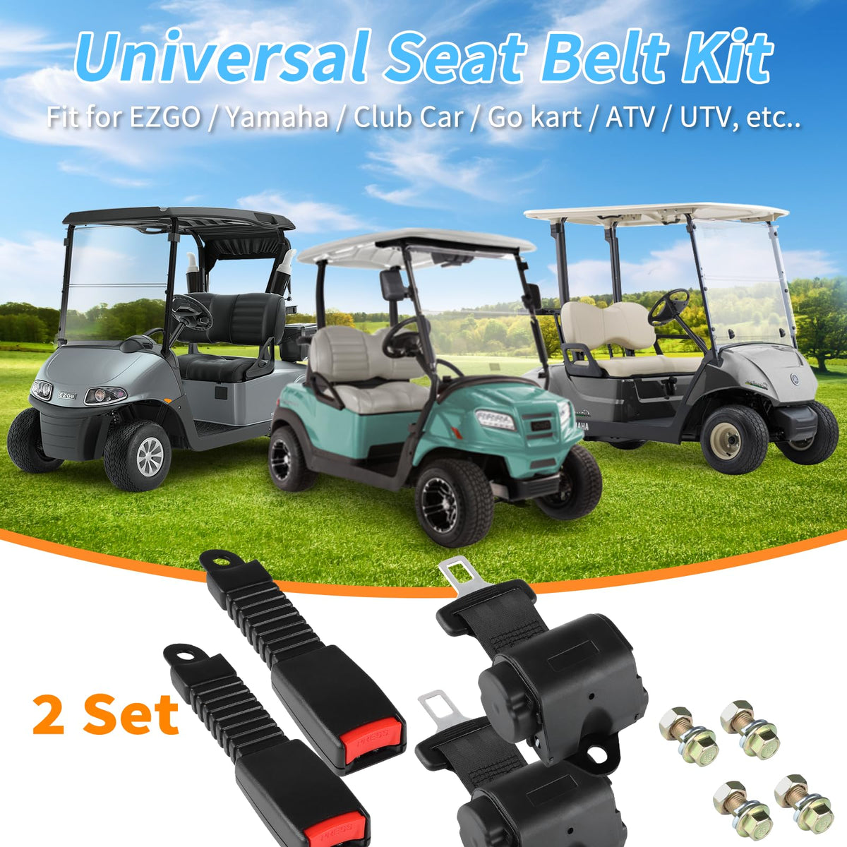 LEAPXGOLF easy-installation-seatbelts-kit simplifies retrofitting across most carts