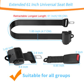 LEAPXGOLF retractable-61inch-seatbelt extends smoothly for easy adjustment during rides