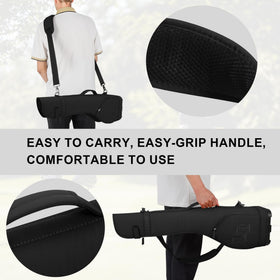 Lee Benedict Golf bag bottom pockets organize gloves, balls, and water for quick access.