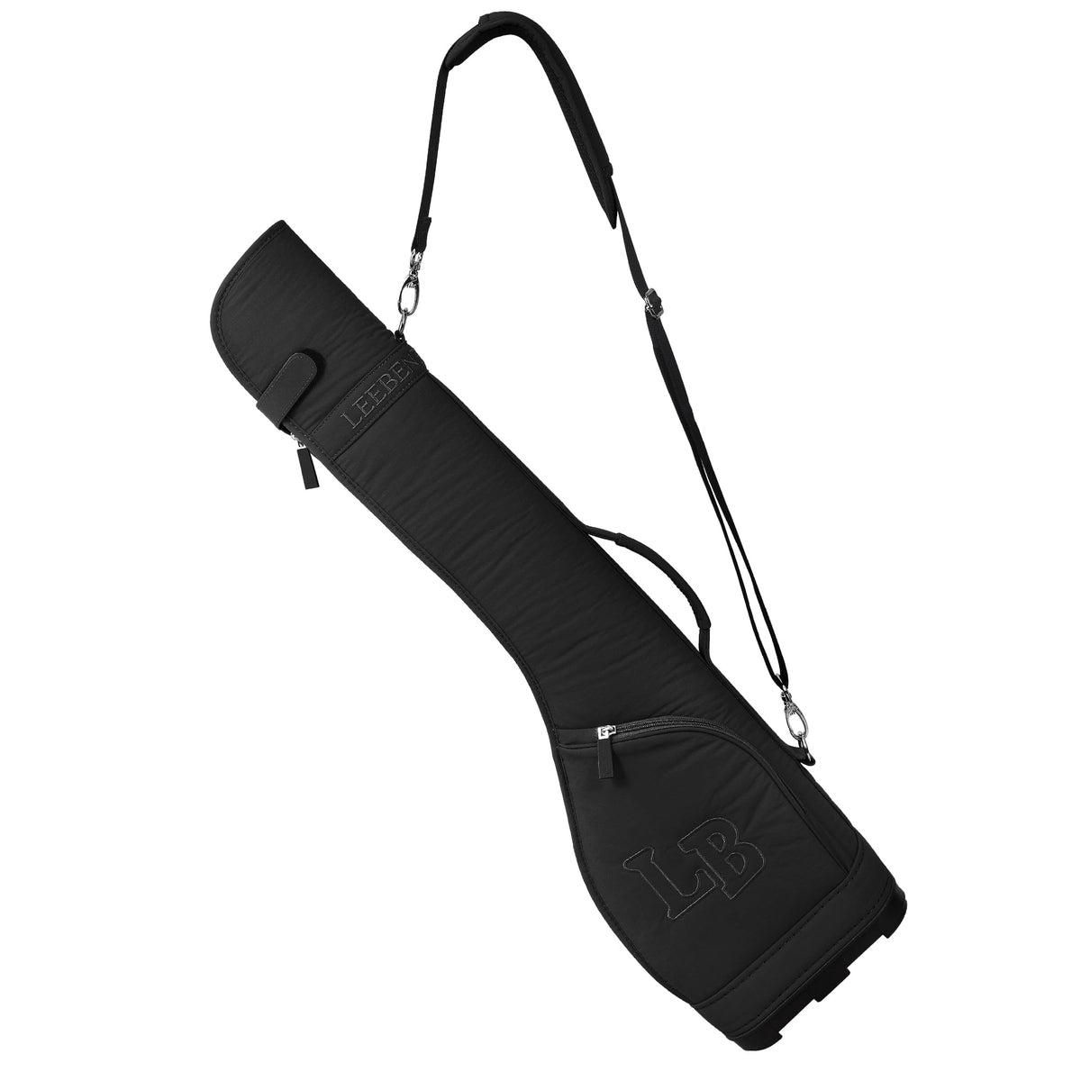 Lee Benedict Golf lightweight bag front view shows compact travel design for easy transit.
