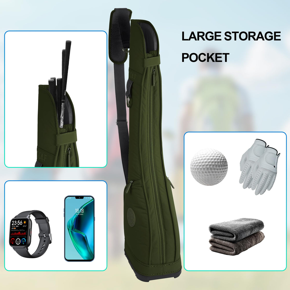 LEE BENEDICT GOLF lightweight bag interior organizers for 7-8 clubs
