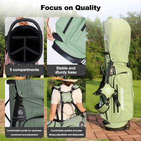 LEE BENEDICT GOLF stand bag with waterproof nylon designed for weather resistance on the course
