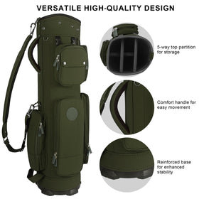 LEEbenedict GOLF bag offers six pockets and umbrella holder for quick access