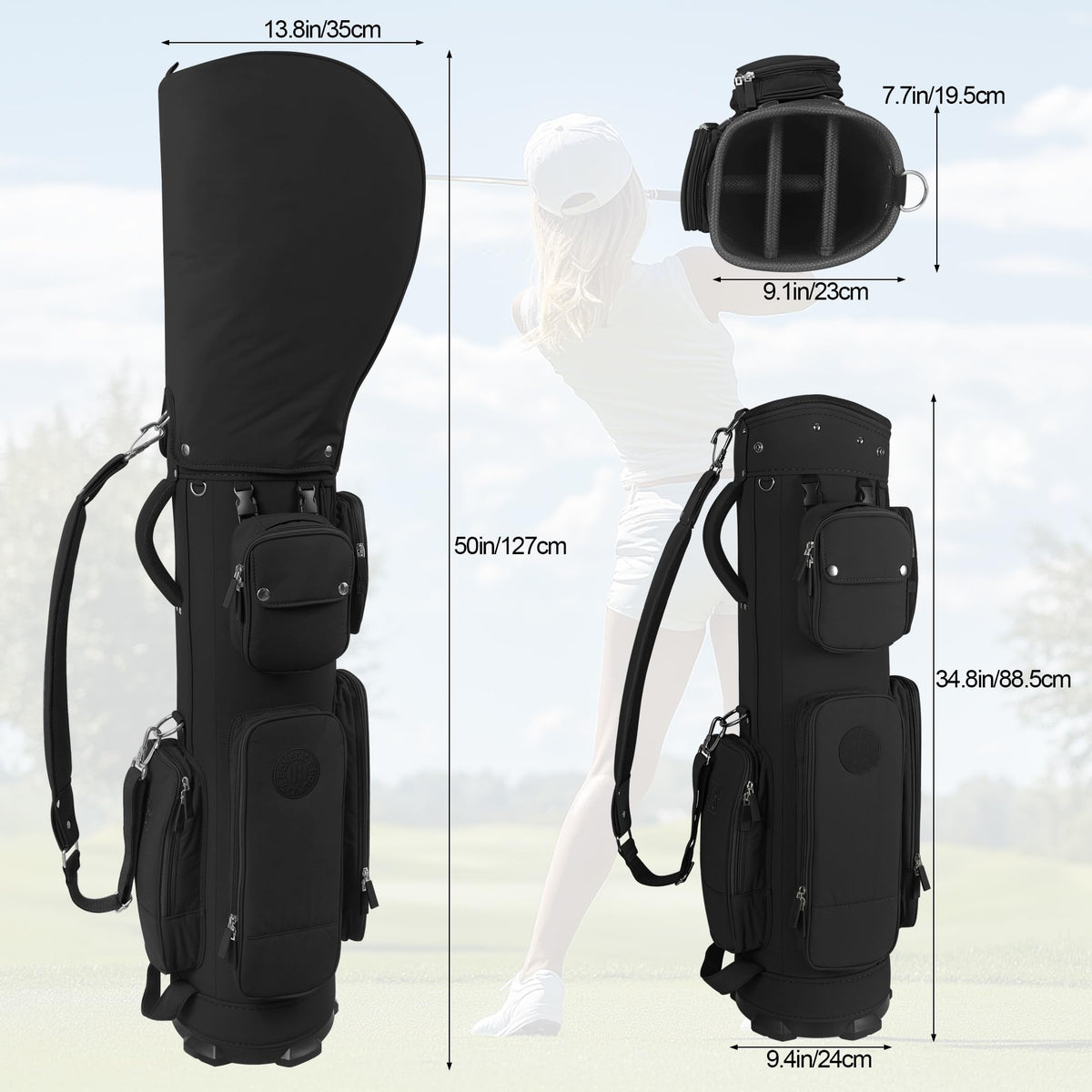 LEE BENEDICT GOLF rain cover shields clubs in wet conditions.