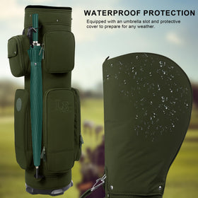 LEEbenedict GOLF bag includes a rain cover for all-weather protection
