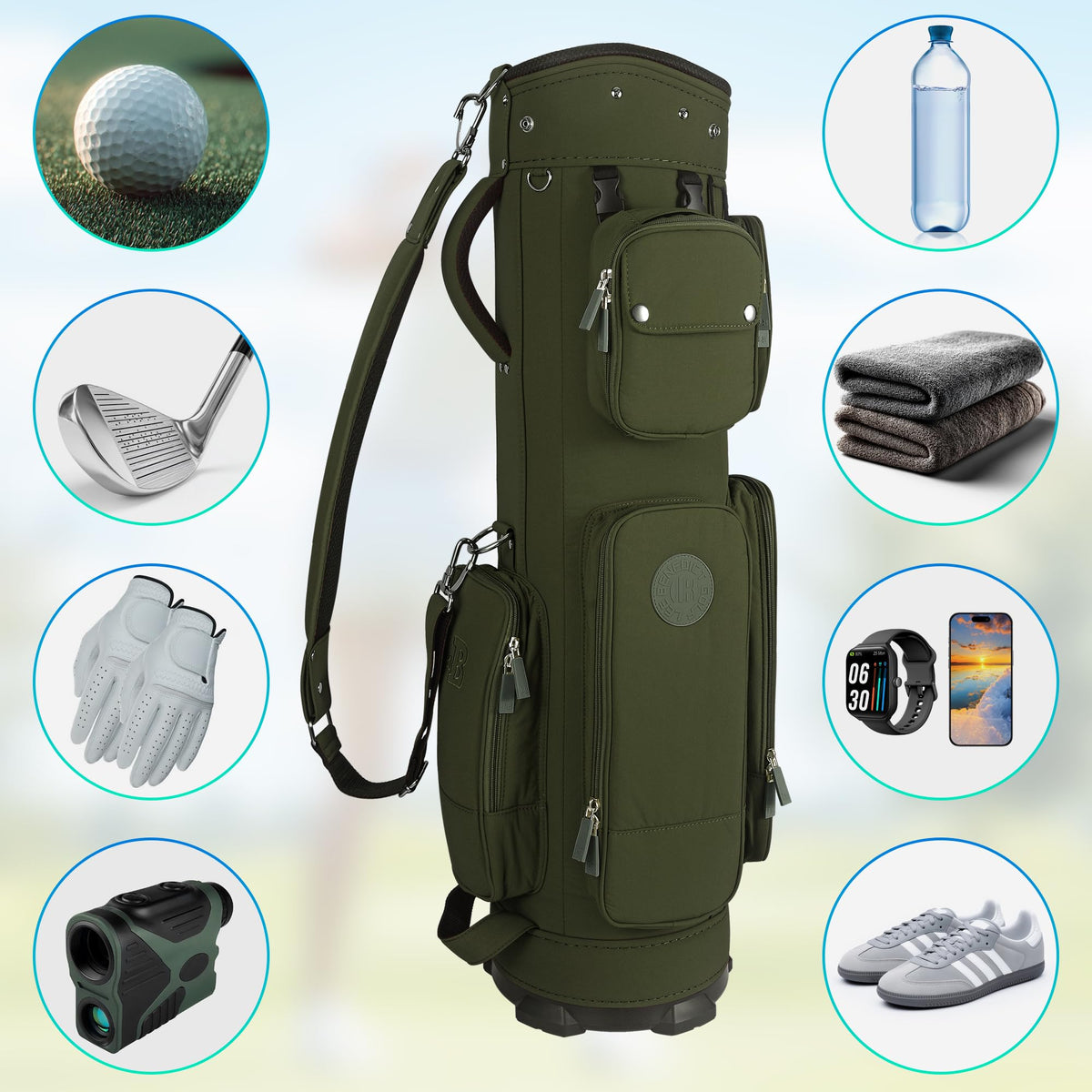 LEEbenedict GOLF bag features an umbrella holder for on-course convenience
