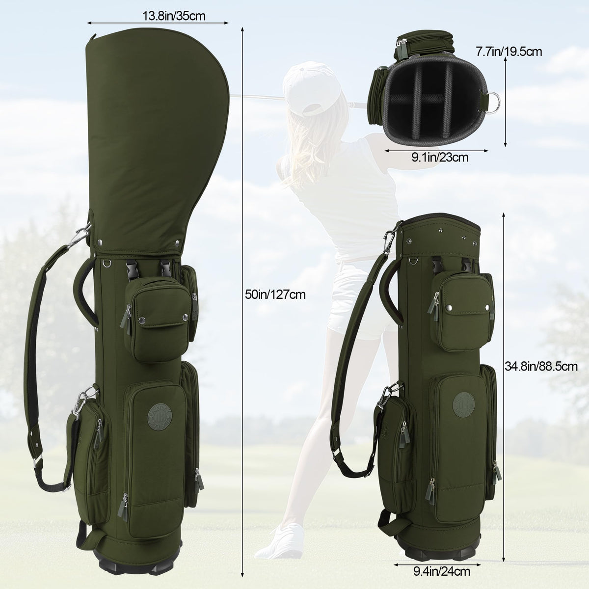 LEEbenedict GOLF bag made from waterproof nylon protects gear in wet conditions