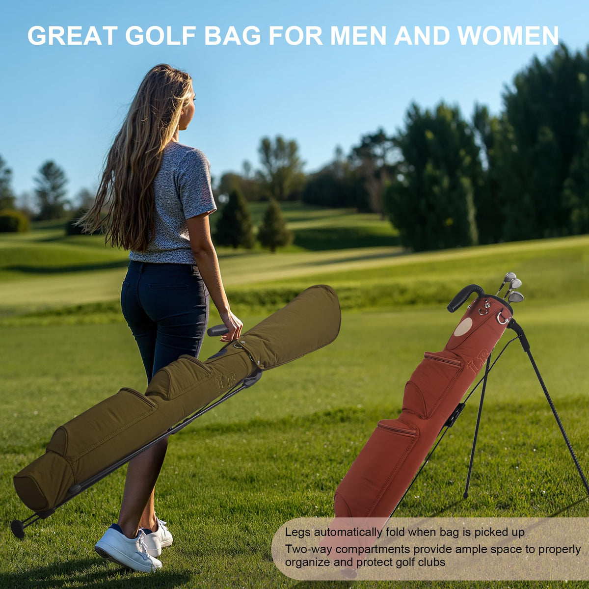 LEE BENEDICT GOLF driving range ready bag supports quick setup during short rounds.