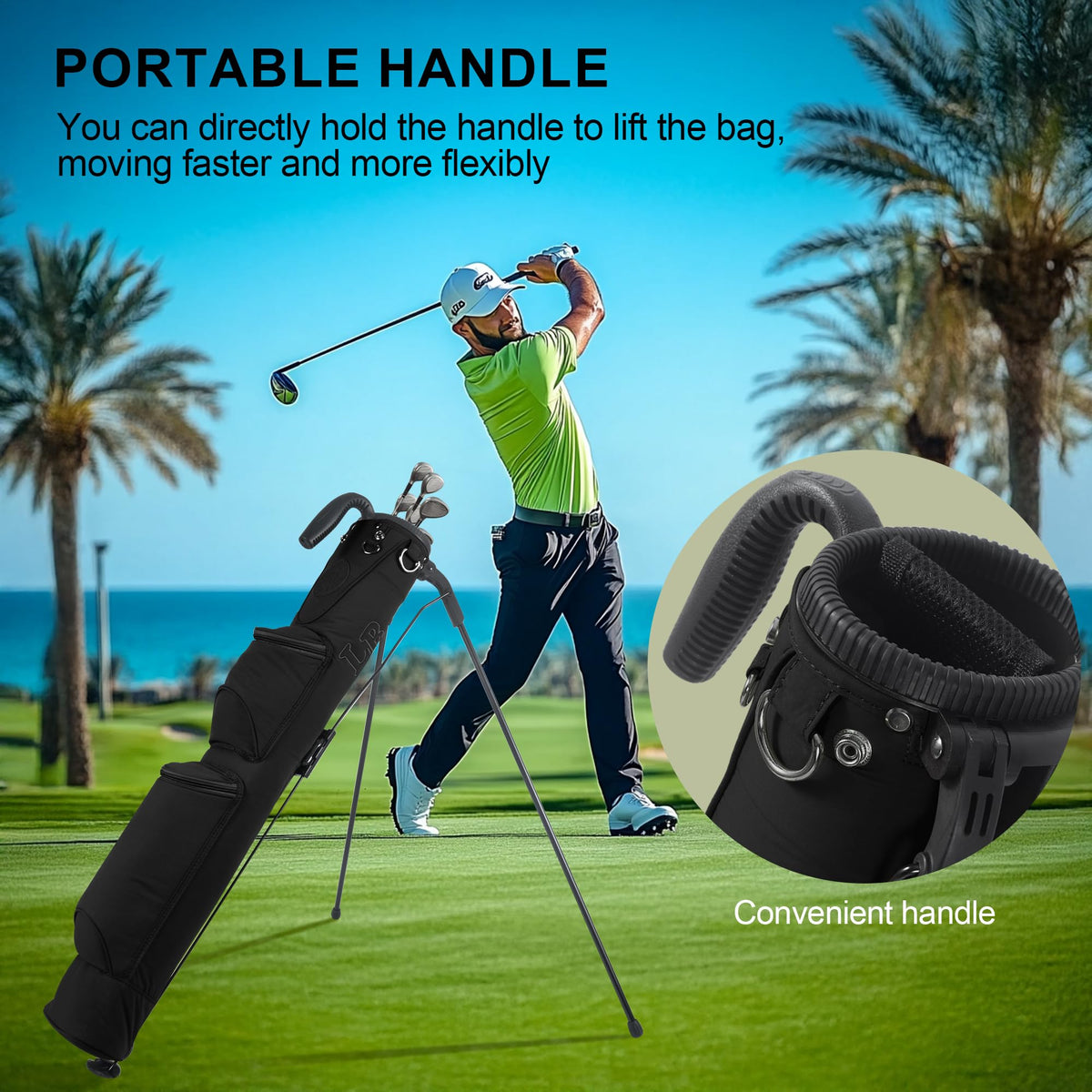 lee benedict golf easy carry design; ideal for quick transitions.