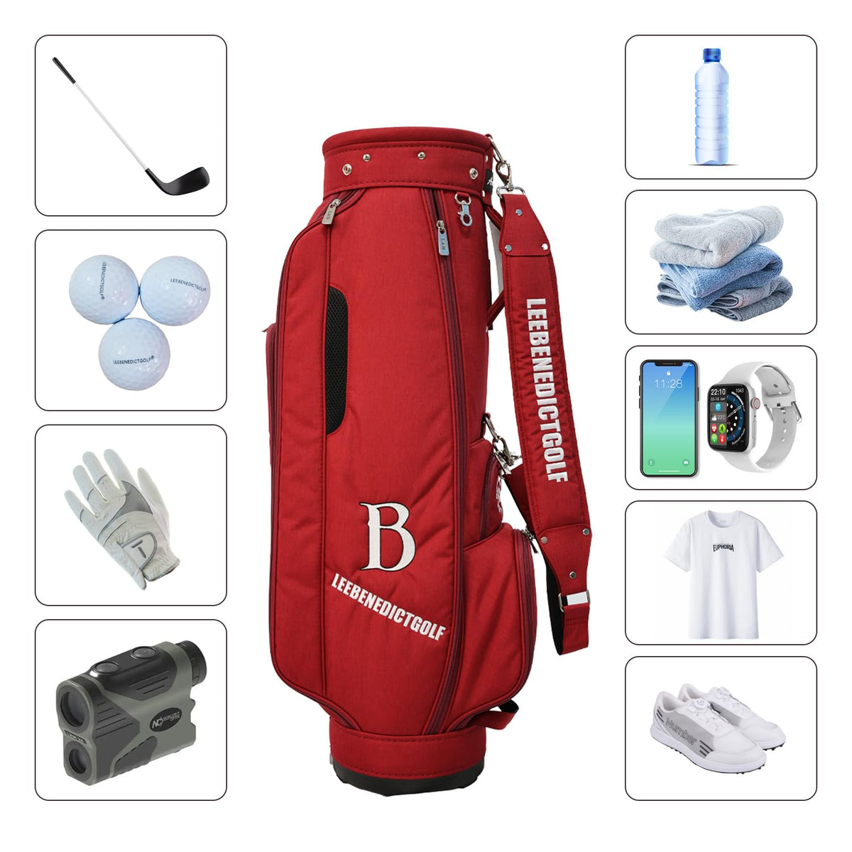 LEE BENEDICT GOLF L&B 5 Way Cart Bag adjustable straps for comfortable carrying