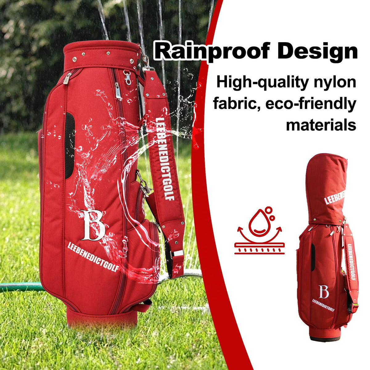 LEE BENEDICT GOLF L&B 5 Way Cart Bag top compartments neatly separate clubs for easy access