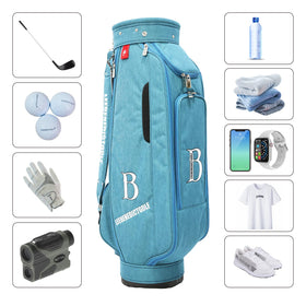 LEE BENEDICT GOLF L&B bag exterior waterproof nylon resists light rain.