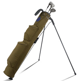 LEE BENEDICT GOLF lightweight stand bag top view for ultra-compact carry on the practice range.
