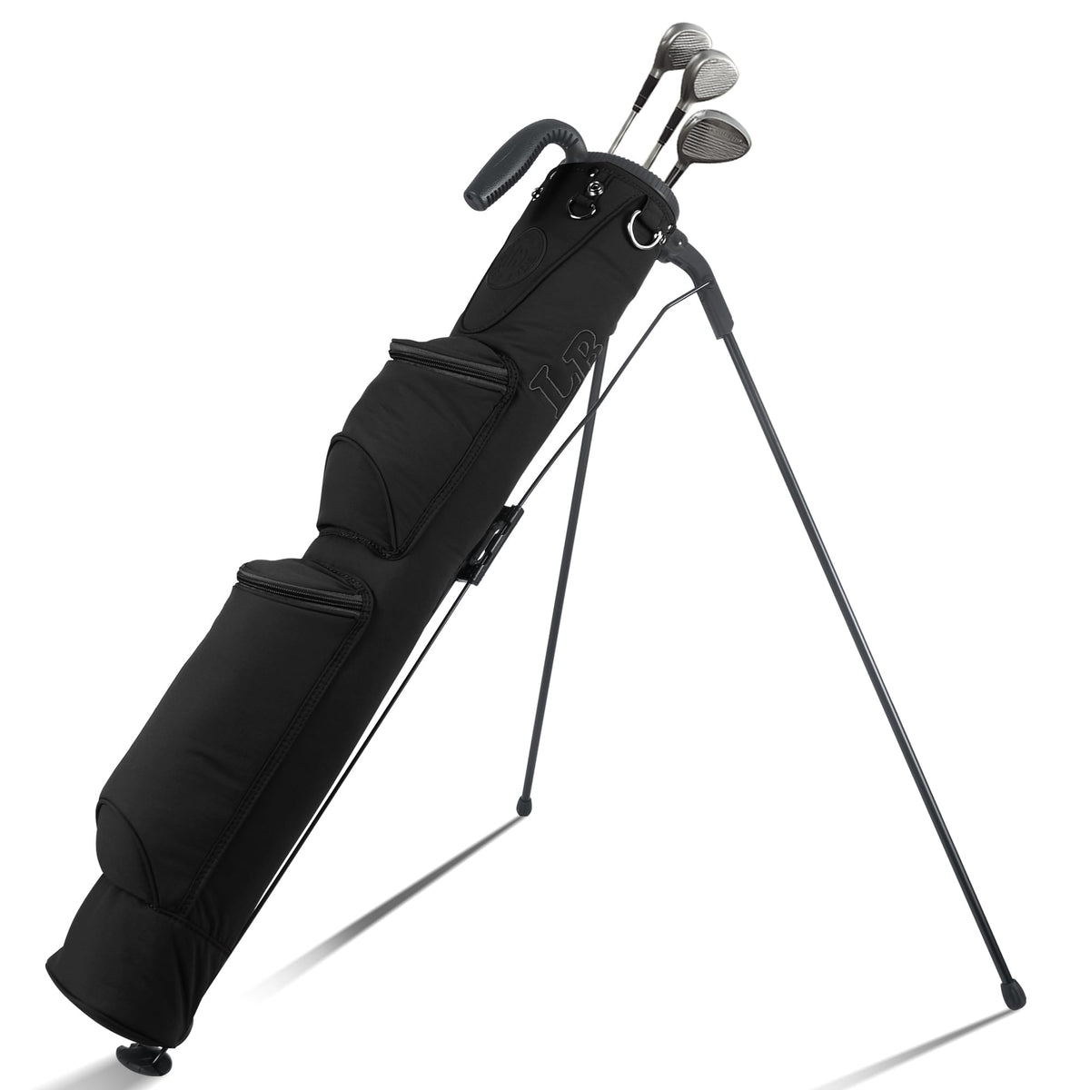 lee benedict golf lightweight stand bag top view; easy carry for walking rounds.