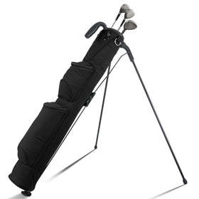 lee benedict golf lightweight stand bag top view; easy carry for walking rounds.