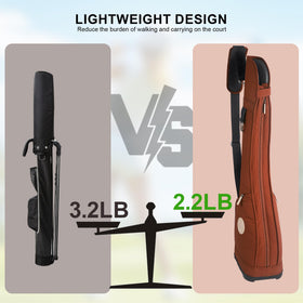 LEE BENEDICT GOLF soft breathable mesh strap improves comfort during long walks.