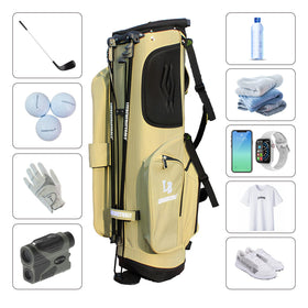 Lee Benedict Golf stand bag with stable base handles uneven terrain confidently.