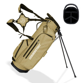 Lee Benedict Golf stand bag with waterproof nylon keeps gear dry on wet courses.