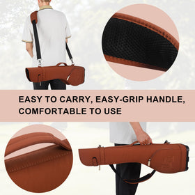 LEE BENEDICT GOLF sturdy base keeps bag stable on carts and turf.