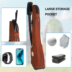 LEE BENEDICT GOLF velcro club fix secures clubs during transit.