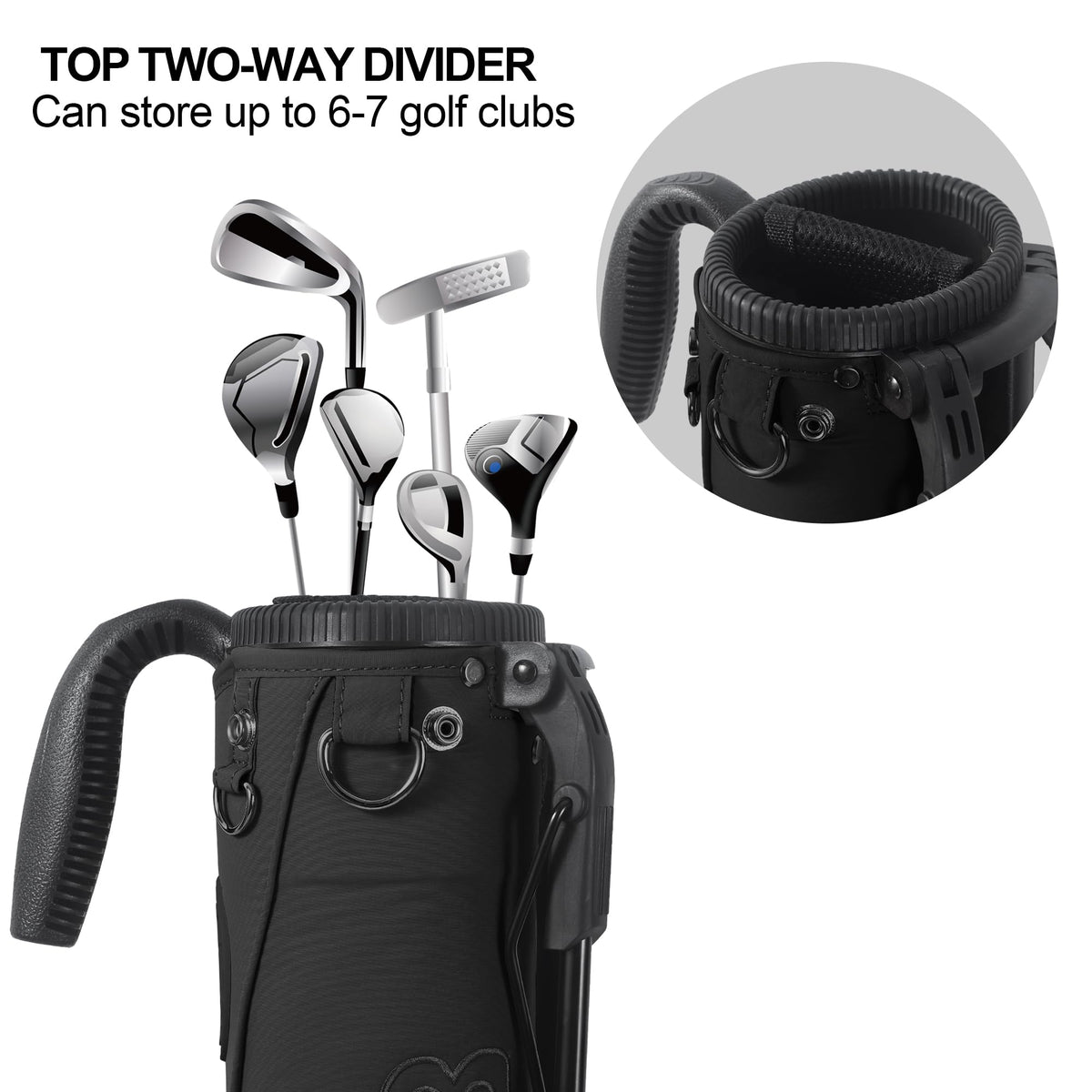 lee benedict golf waterproof pockets with rain cover; gear protected.