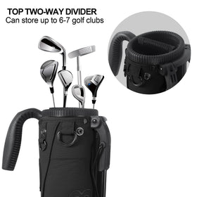 lee benedict golf waterproof pockets with rain cover; gear protected.