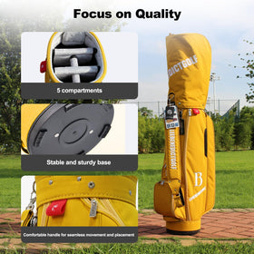 LEEBENEDICT GOLF L&B 5 Way Bag front pocket open for ample storage