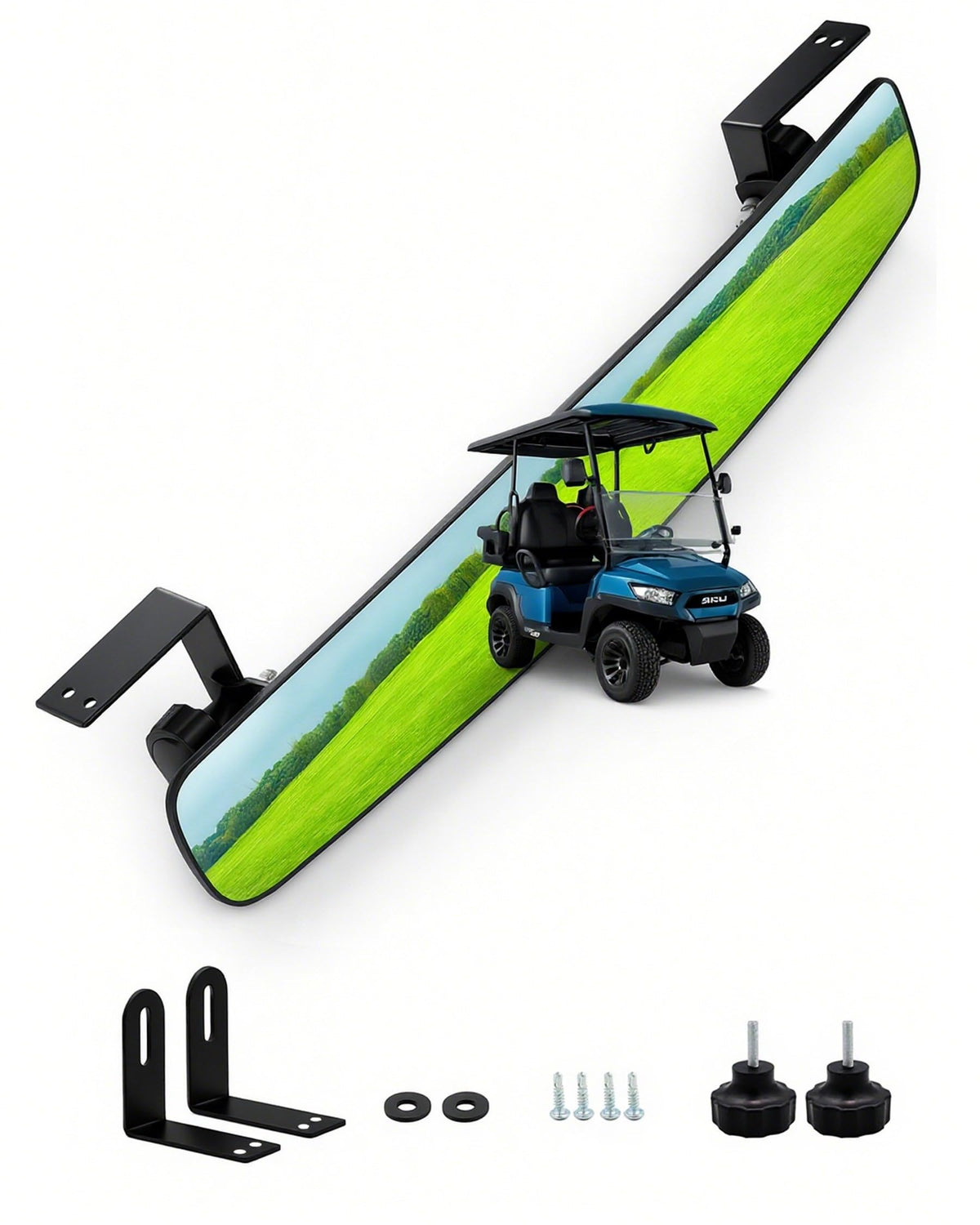 LEETOTOP Golf Cart Rear View Mirror with 16-5-inch size for wider rear visibility.
