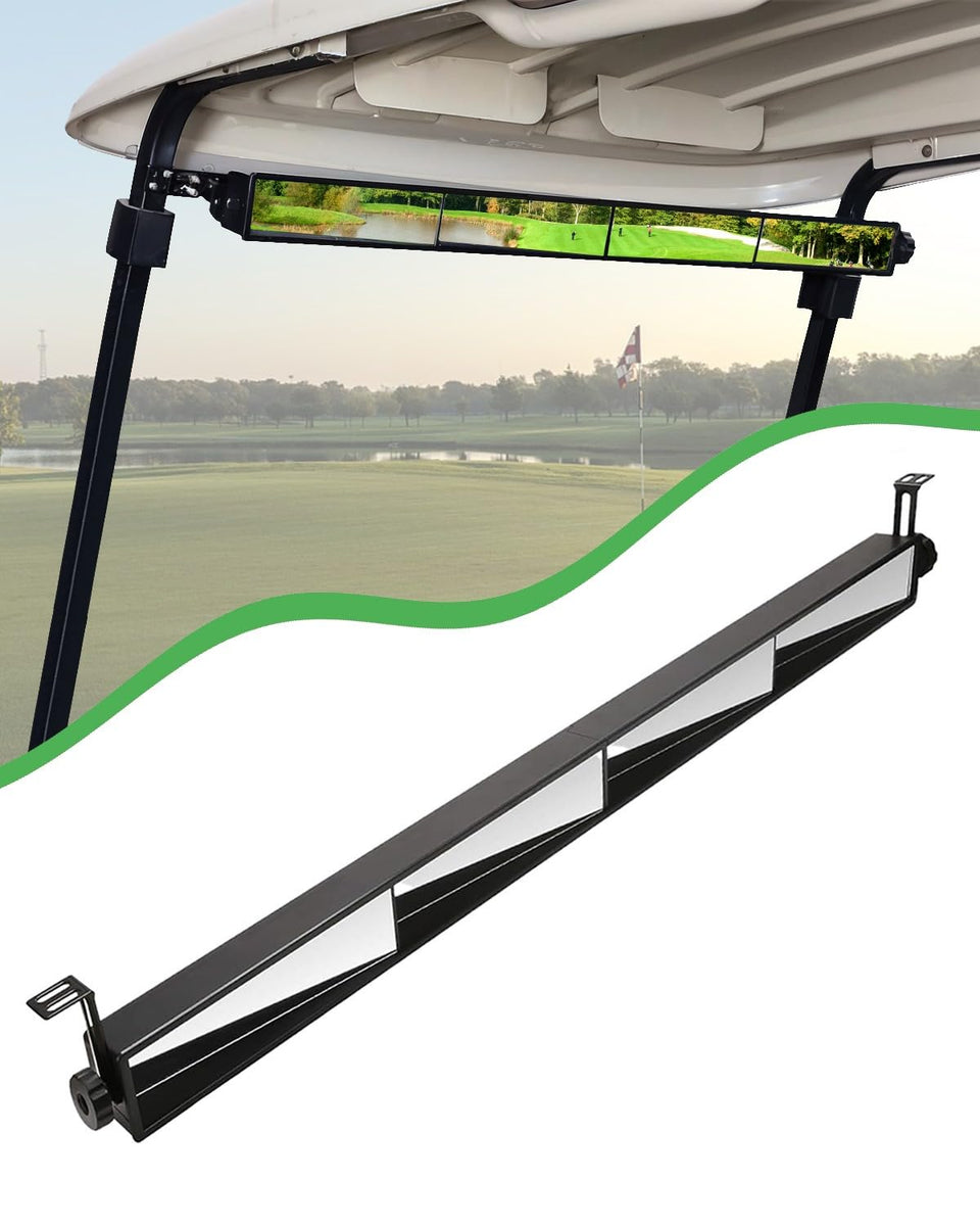 LEETOTOP 4-panel golf cart rear view mirror shown from side for expanded view